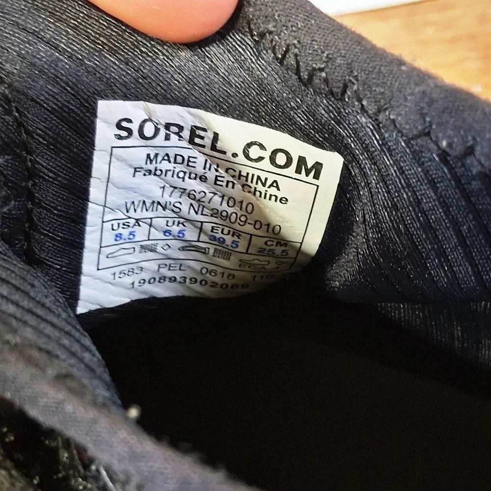 Sorel Kinetic Sneak‎ Shoes Womens 8.5 Black Mesh Slip On Walking Strap Sneakers